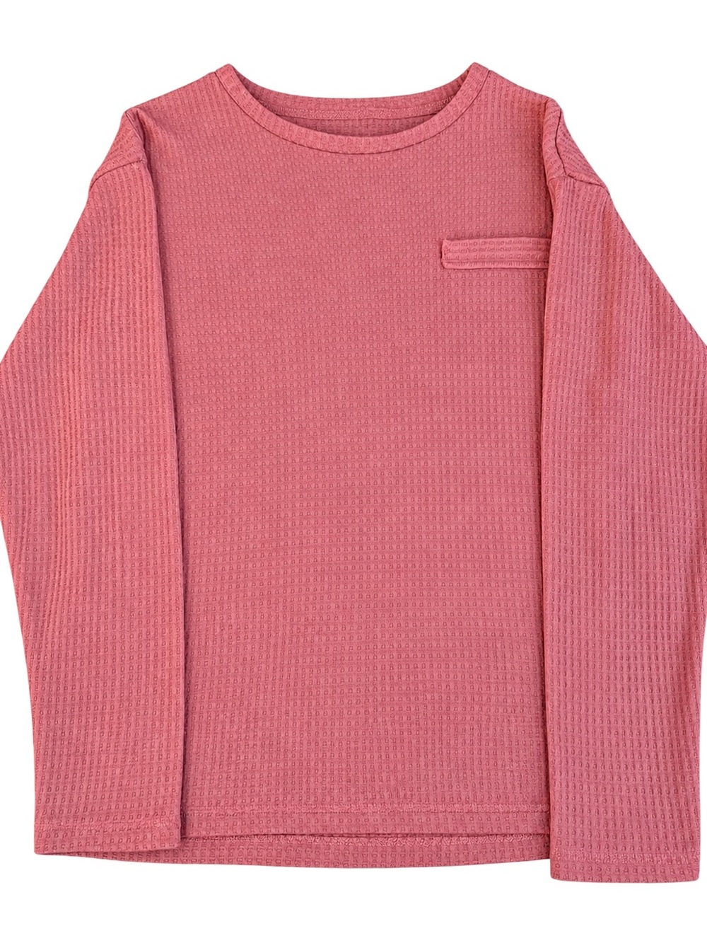 LAVON Dusty Rose Waffle Knit Long Sleeve Top Size L